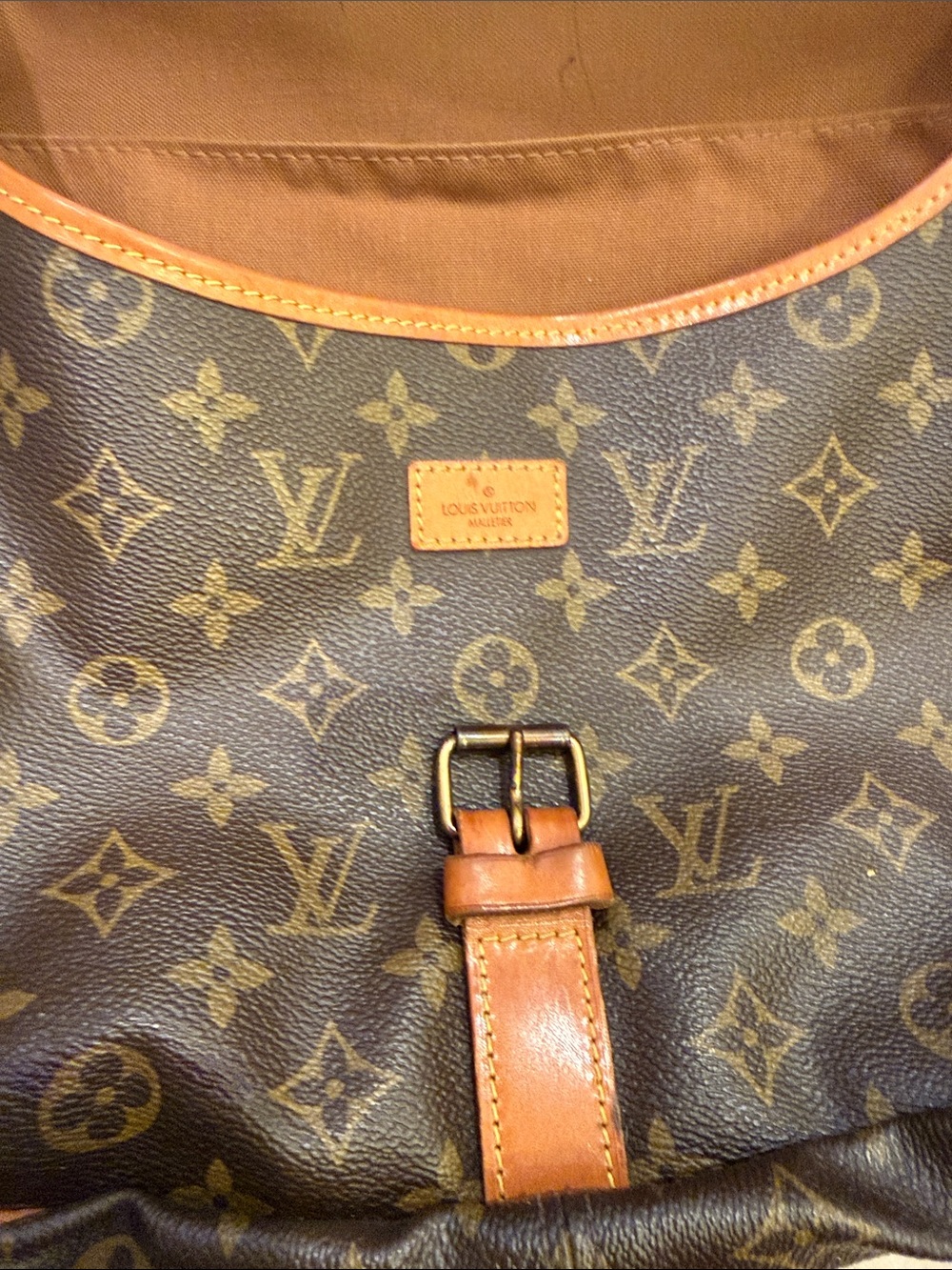 Classic Monogram Canvas Messenger Bag in Brown with Tan Trim - Picture 5 of 11